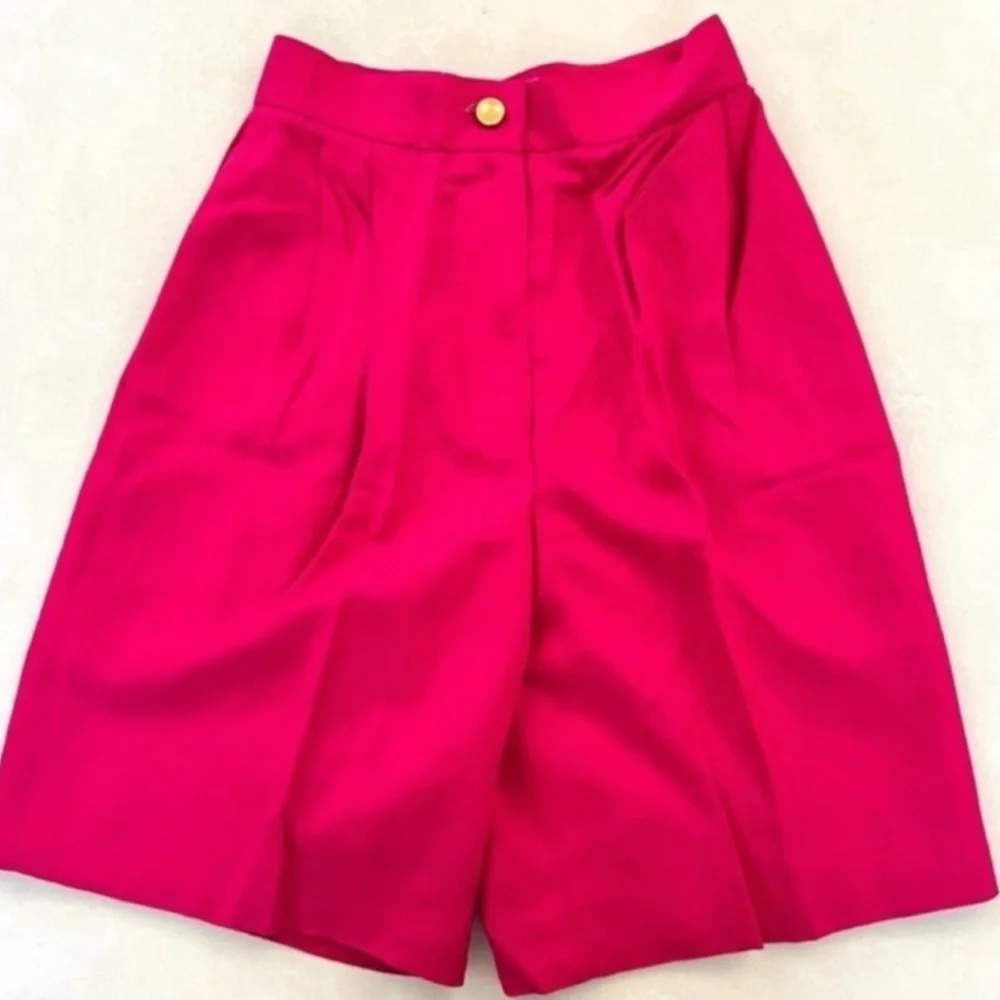 Vintage 80s JH Collectibles Hot Pink High Rise Midi Shorts 4